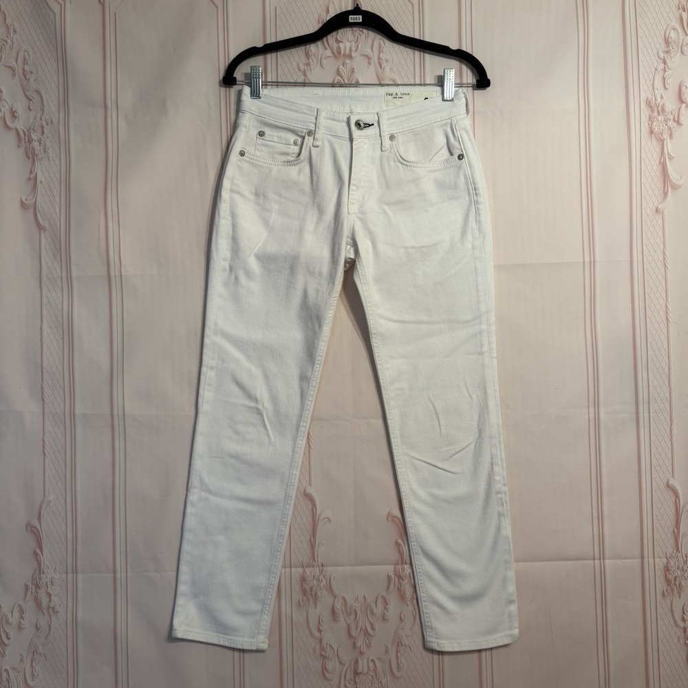 Rag & Bone Jeans Dre Low Rise Slim Boyfriend Size 24x27 White
